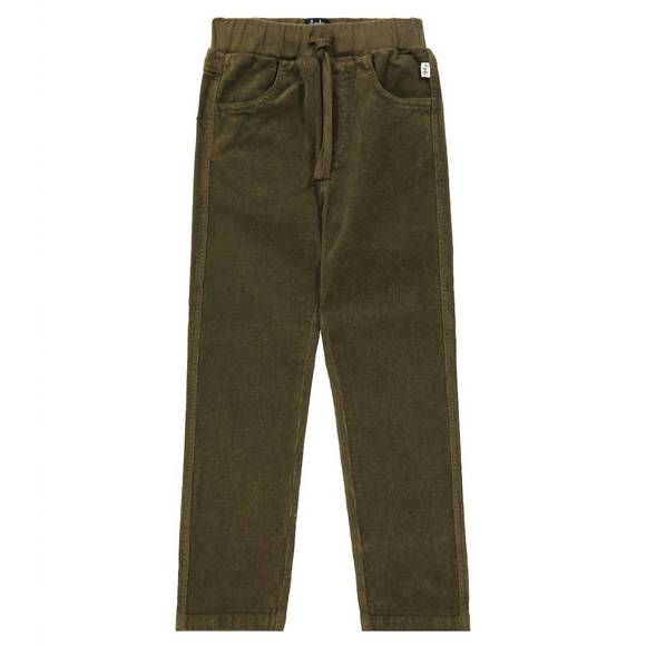 NEW IL GUFO kid's corduroy pants with elastic band in khaki green